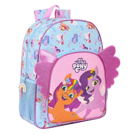 Mokyklinis krepšys My Little Pony Wild & free Mėlyna Rožinė 33 x 42 x 14 cm
